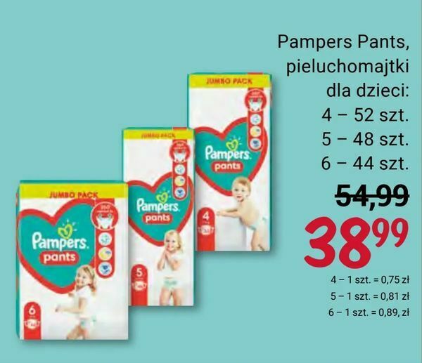 pieluchomajtki pampers dla chłopców