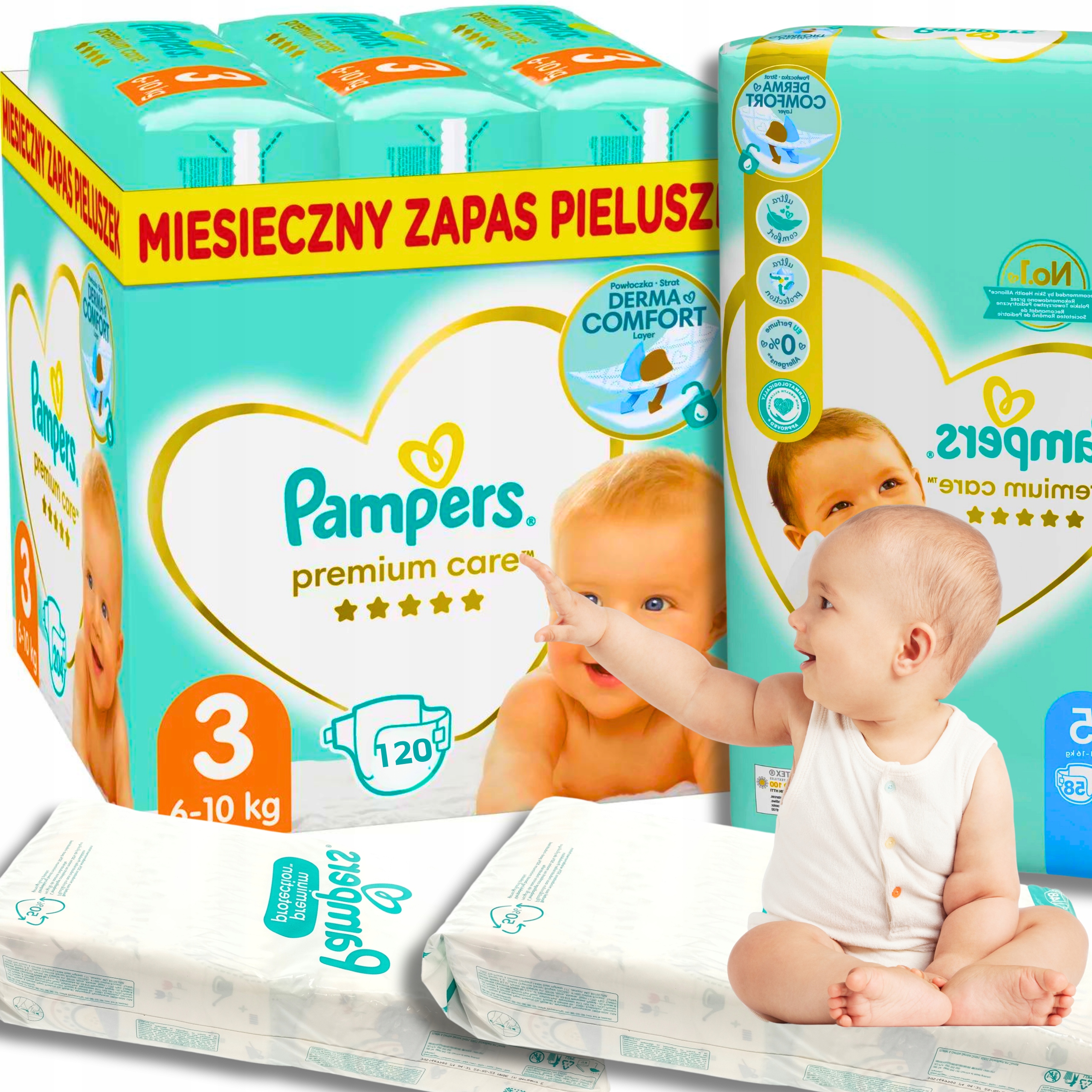 pampers premium care midi 35 zł