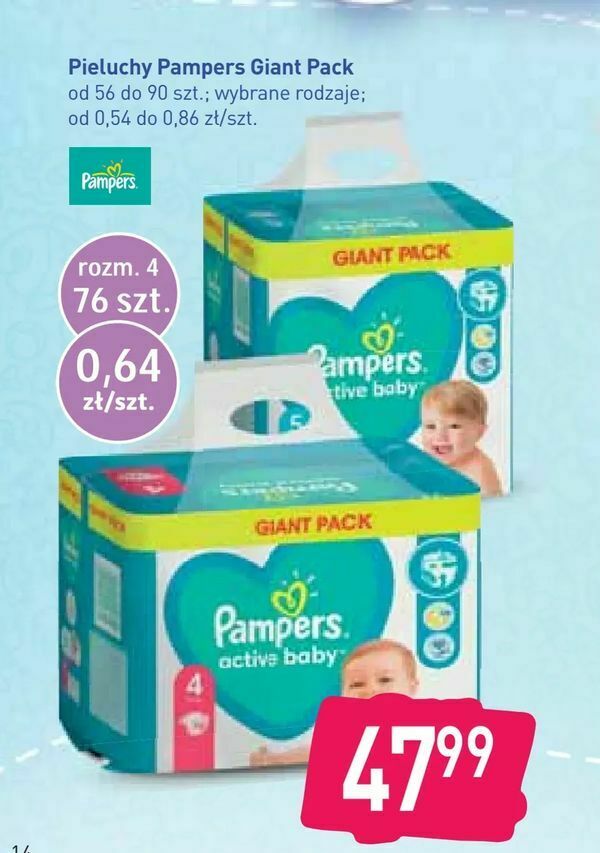 pampers 6 124 sztuki cena