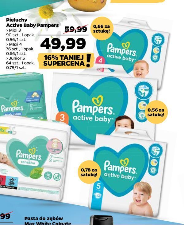 pieluchy pampers 4 active baby