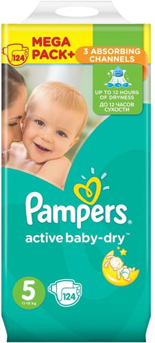 baby wearing pampers