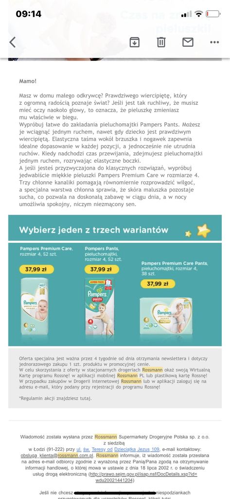 xs pampers dla młodzieży