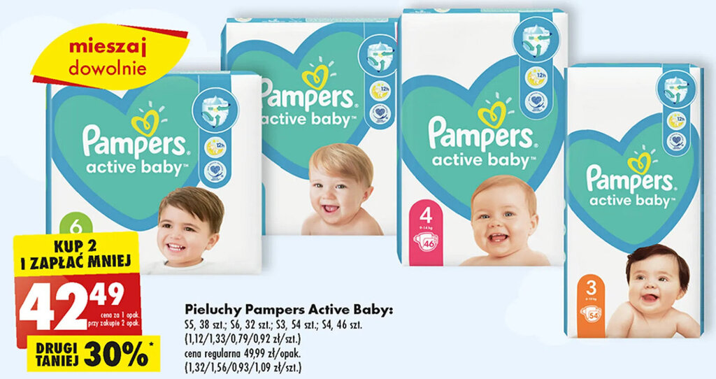 pampers numer 0 ile kg